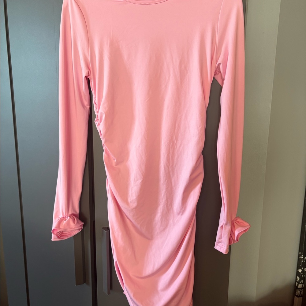 SHEIN Pink Ruched Dress